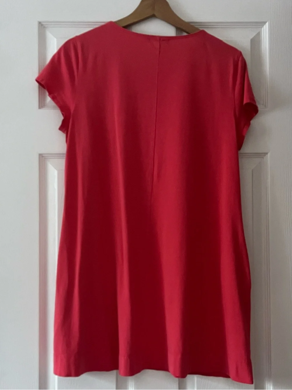 GAP Coral Colored Petite Swing T-Shirt Dress with Pockets
